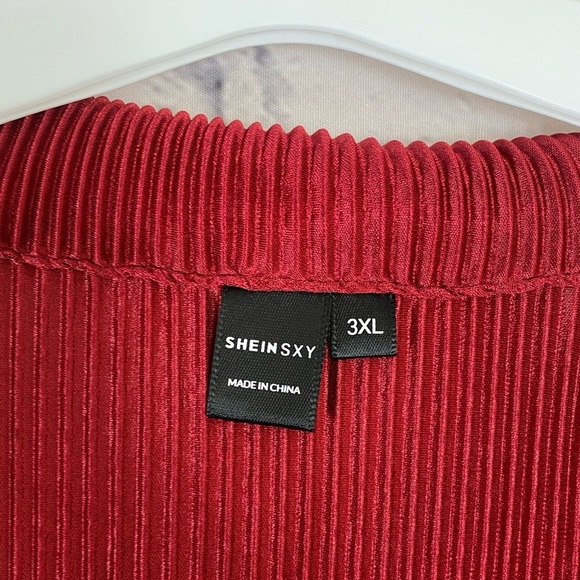 Shein Red Long Sleeve Blouse size 3X - Picture 4 of 9